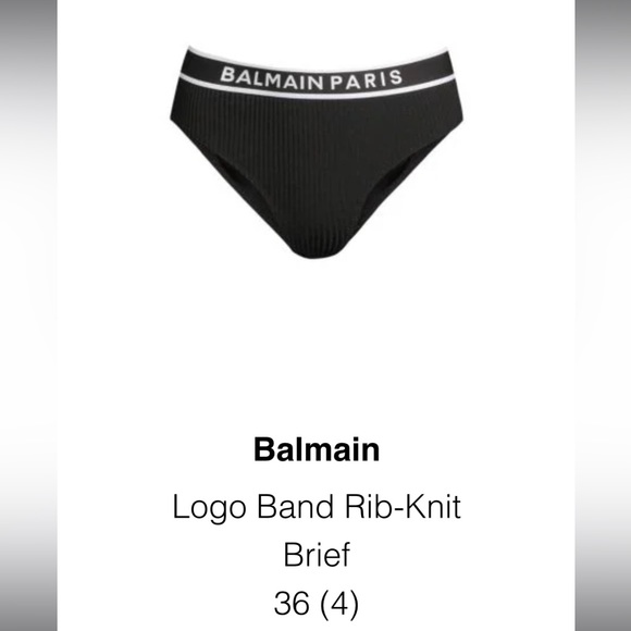 Balmain Logo Band Rib Knit Brief - Picture 2 of 10